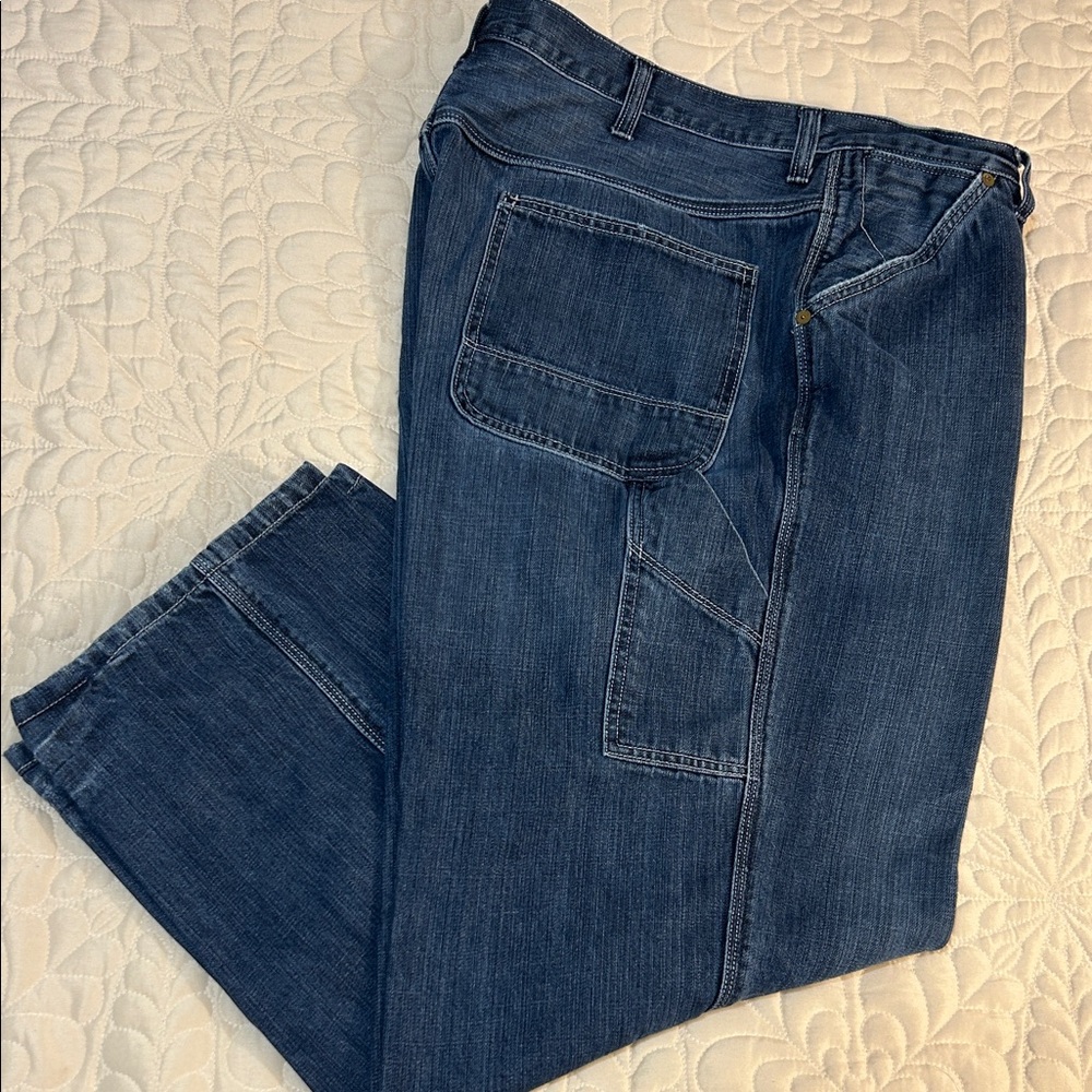 Old Navy Men's Relaxed Fit Denim Painter Jeans in Classic Blue